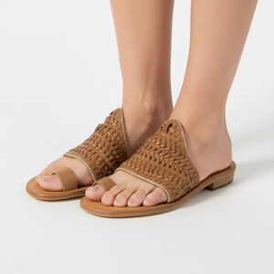 officine creative Light Brown Women’s Italian Leather Woven Braided Sandal Sz 6